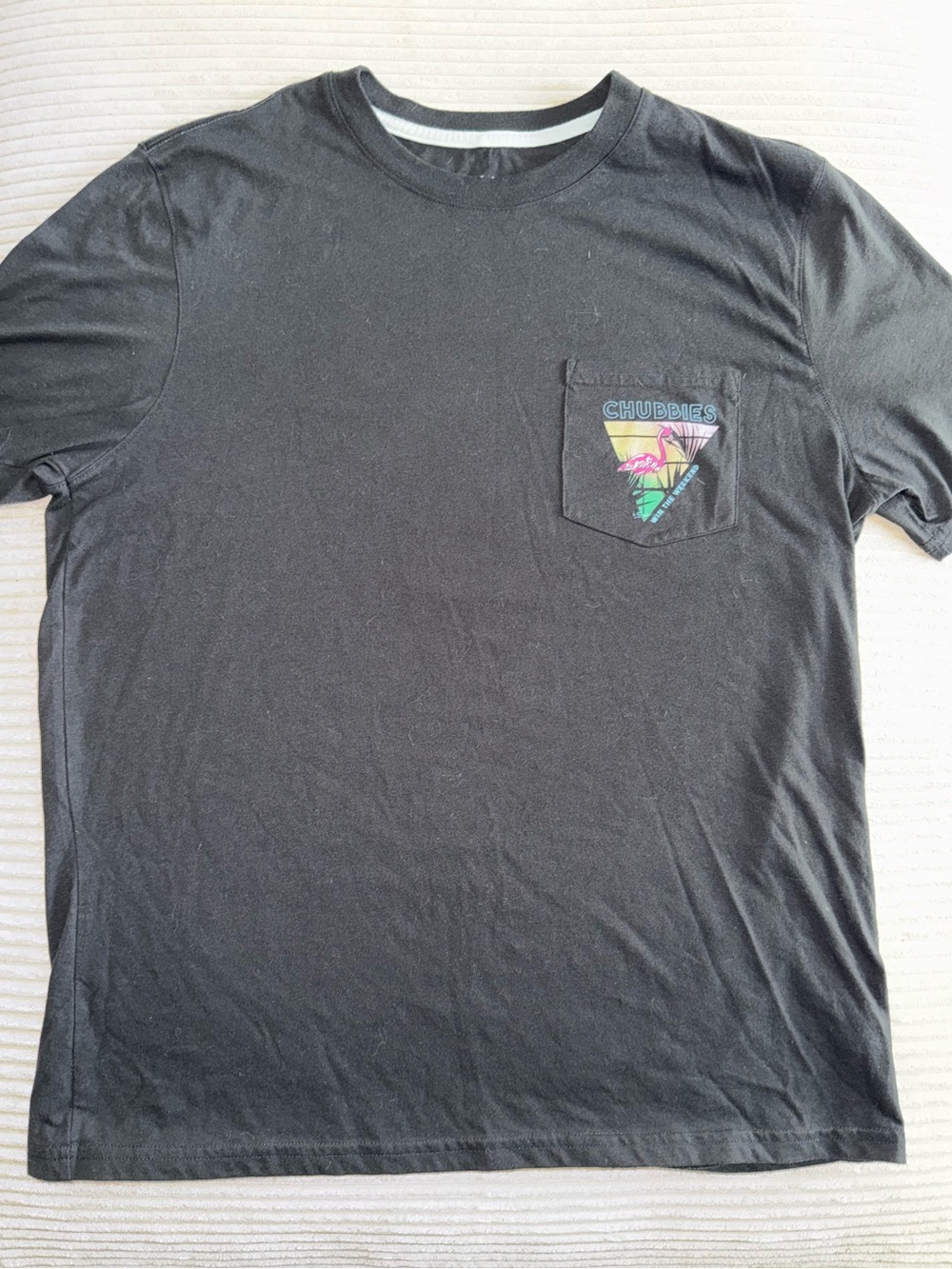 chubbies Black Short-Sleeve Pocket Tee with Retro Triangle Graphic